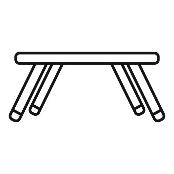 Складной значок детского стола, стиль контура — стоковый вектор
