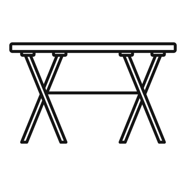 Melipat ikon tabel panjang, gaya garis luar - Stok Vektor