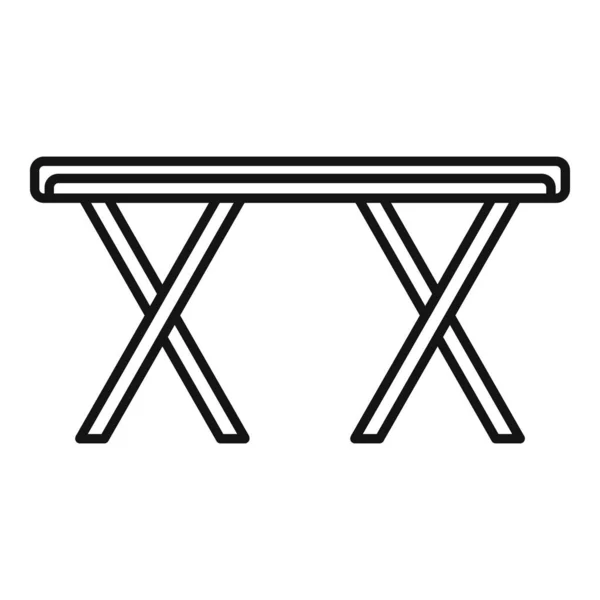 Ícone de mesa de metal dobrável, estilo esboço —  Vetores de Stock