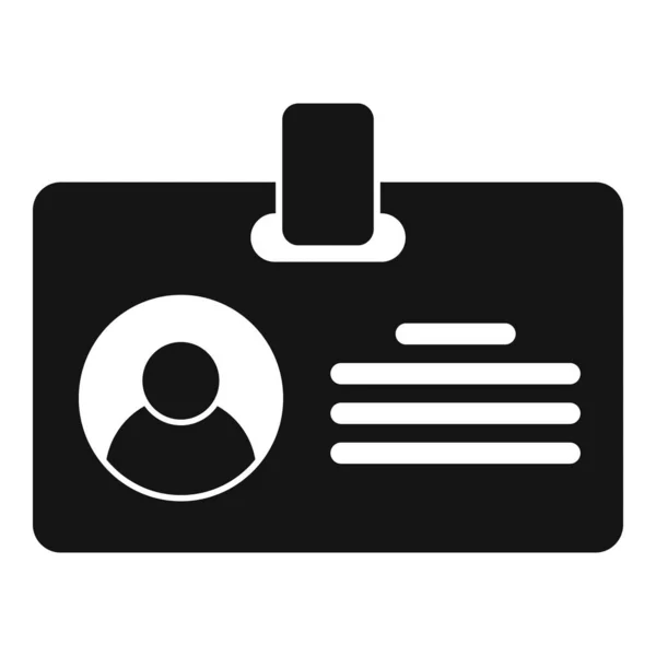 Icono de tarjeta de identificación del reclutador, estilo simple — Vector de stock