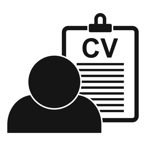Recruiter cv board icon, simple style — Stock Vector