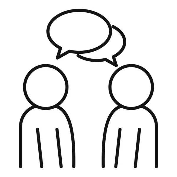 Icono de conversación de reclutador, estilo de esquema — Vector de stock