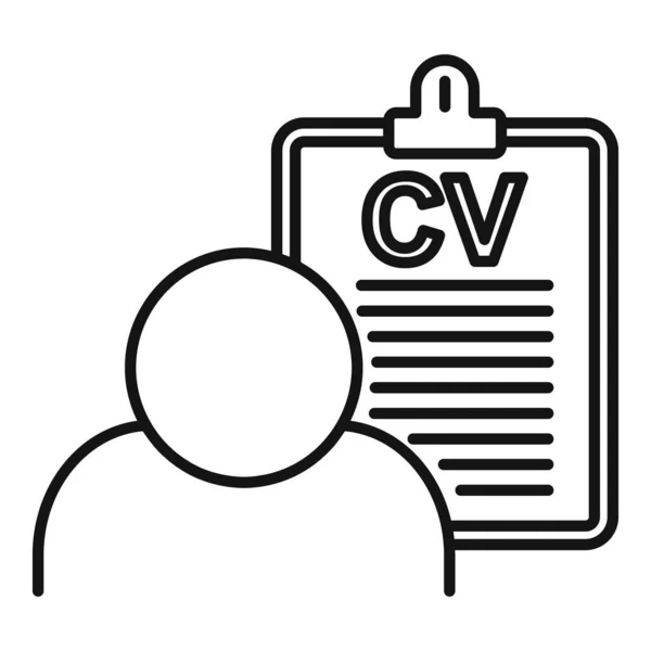 Reclutador cv icono de la junta, estilo de esquema — Vector de stock