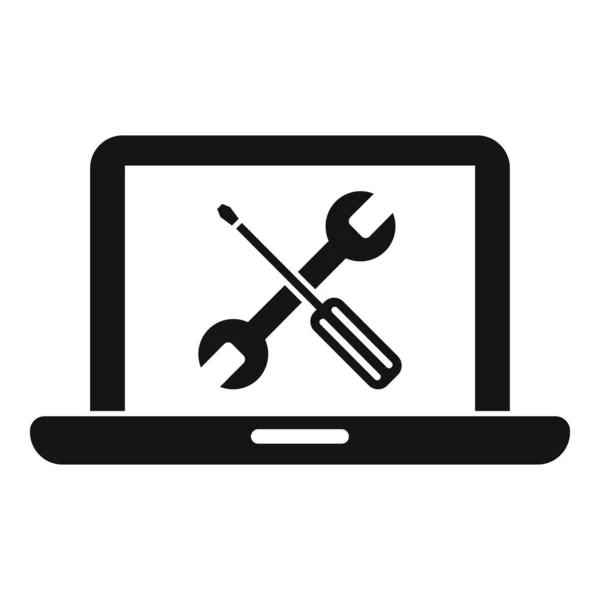 Laptop reparation ikon, enkel stil — Stock vektor