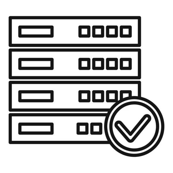 Icono del servidor protegido, estilo de esquema — Vector de stock