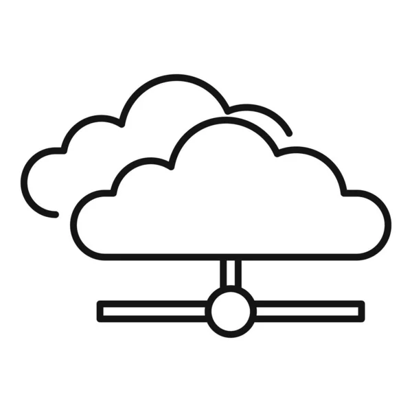 服务器数据云图标,轮廓样式 — 图库矢量图片