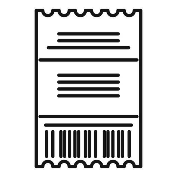 Icône de chèque de paie hors taxes, style contour — Image vectorielle