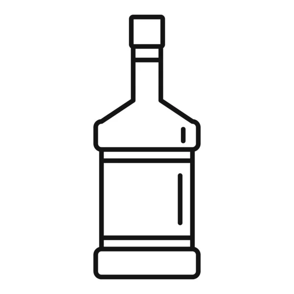 Duty free whisky bottle icon, outline style — Stock Vector