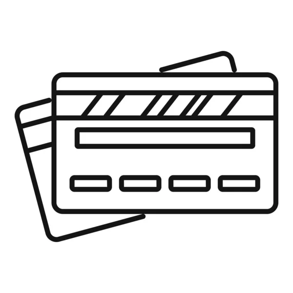 Kredietkaart pictogram, omtrek stijl — Stockvector