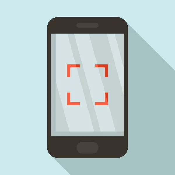 Telefoon app scherm opname pictogram, platte stijl — Stockvector