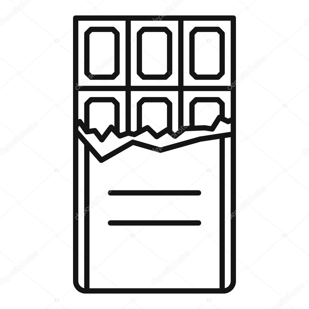 Duty free shop chocolate bar icon, outline style