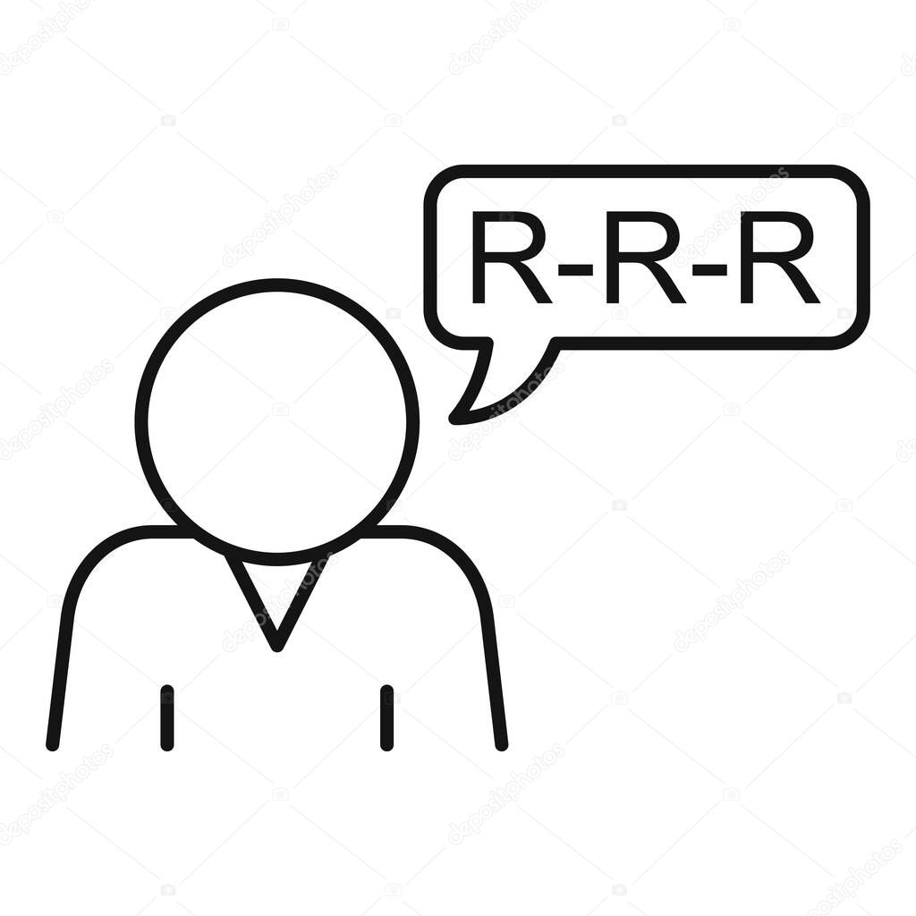 Mouth speech therapist icon, outline style