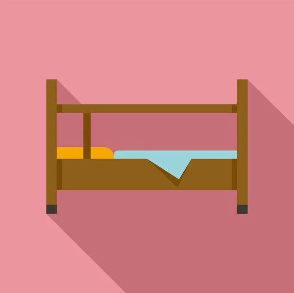 Icono de cama de sarampión, estilo plano — Vector de stock