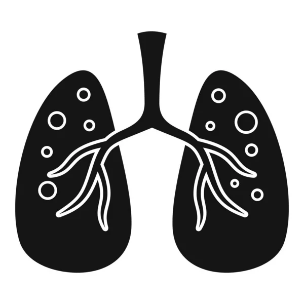 Pulmones icono del sarampión, estilo simple — Vector de stock