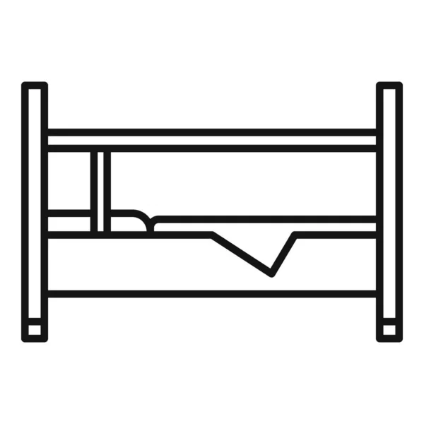 Mazelen bed icoon, omtrek stijl — Stockvector