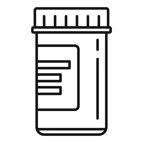 Icône de pot de pilule, style de contour — Image vectorielle