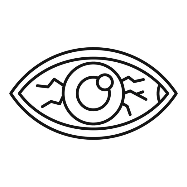 Masern Augensymbol, Umrissstil — Stockvektor