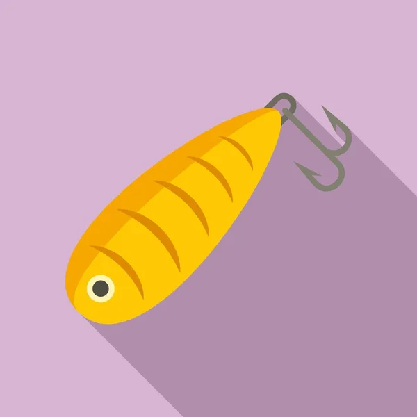물고기 미끼 아이콘, 납작 한 스타일 — 스톡 벡터