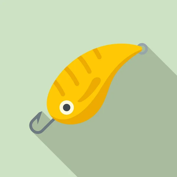 Poisson appât icône en plastique, style plat — Image vectorielle