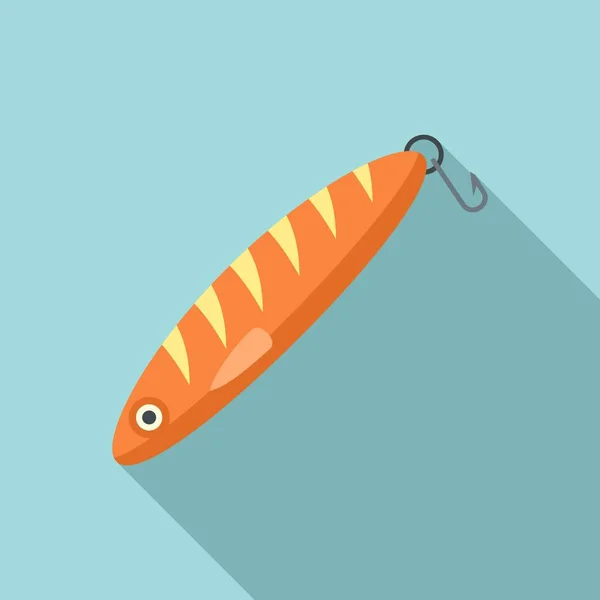 Icono de cebo de pescado suave, estilo plano — Vector de stock