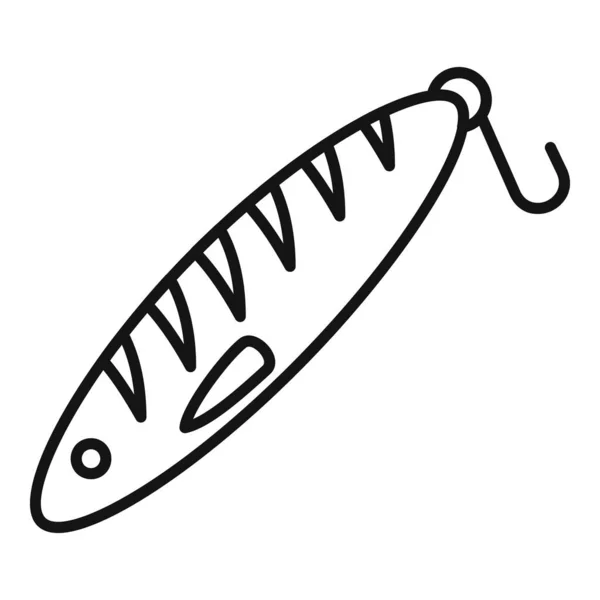 Ikona przynęty na ryby, styl konturu — Wektor stockowy