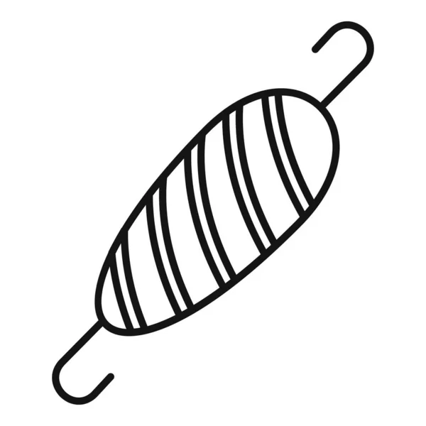 Icono de plástico de cebo de pescado, estilo de esquema — Vector de stock