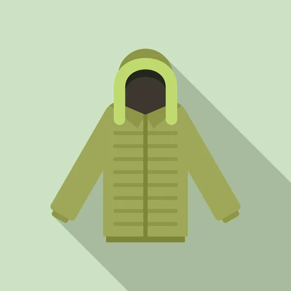 漁師の冬のジャケットアイコン、フラットスタイル — ストックベクタ