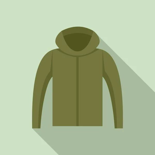 Icono de sudadera con capucha de pescador, estilo plano — Vector de stock