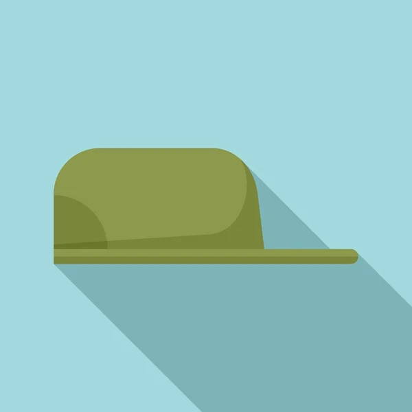 Rybář baseballová čepice ikona, plochý styl — Stockový vektor