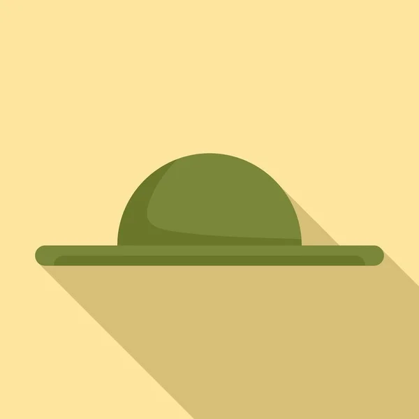 Pescatore icona cappello largo, stile piatto — Vettoriale Stock