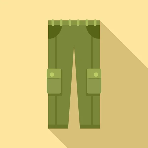 Pantalones de bolsillo de pescador icono, estilo plano — Vector de stock