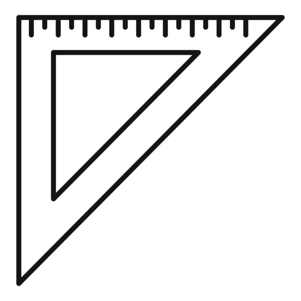 Vinkel metrisk linjal ikon, kontur stil — Stock vektor