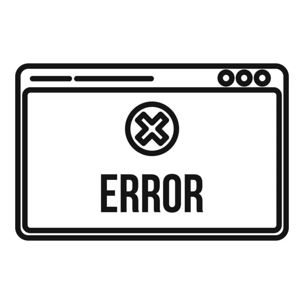 Icono de página web de error, estilo de esquema — Archivo Imágenes Vectoriales