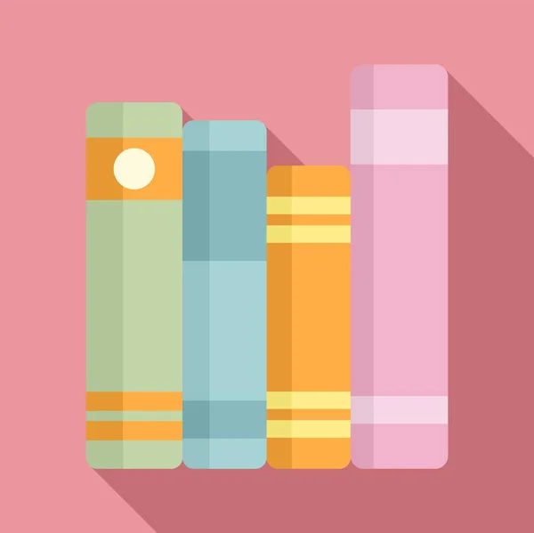 Linguist book shelf icon, flat style — Stock Vector