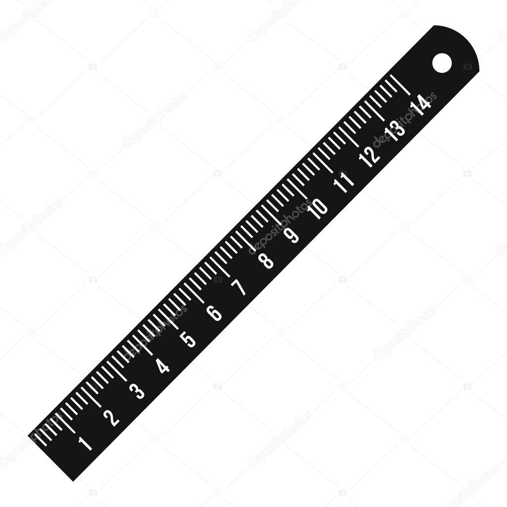 Wood ruler icon, simple style