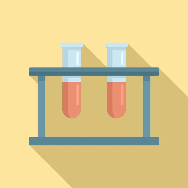 Test tubes stand icon, flat style — Stock Vector