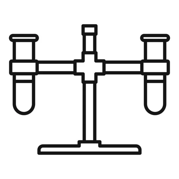 Icono de tubos de ensayo químicos, estilo de contorno — Archivo Imágenes Vectoriales