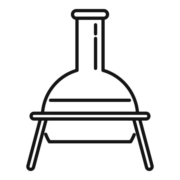 Ikona kolby chemicznej, styl konturu — Wektor stockowy