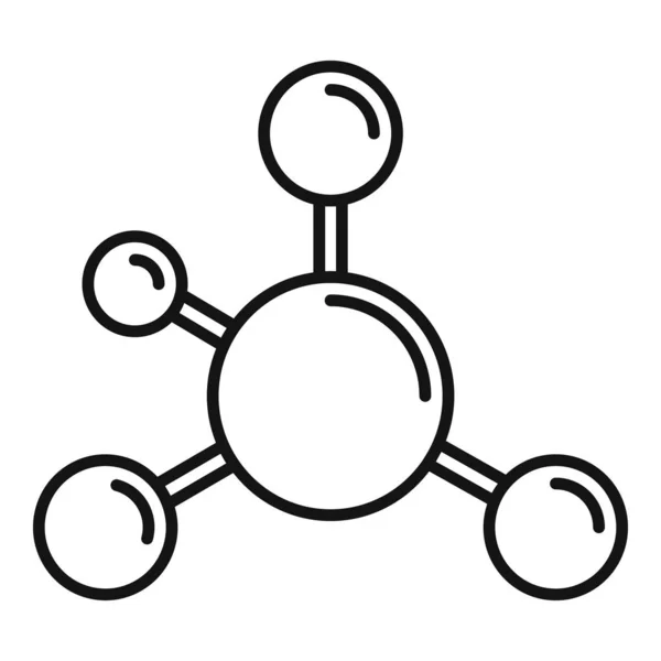 Биофизика икона молекулы, стиль контура — стоковый вектор