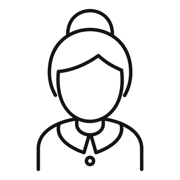 Room service woman icon, outline style — Stock Vector