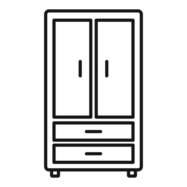 Icono de armario de servicio de habitaciones, estilo de esquema — Vector de stock