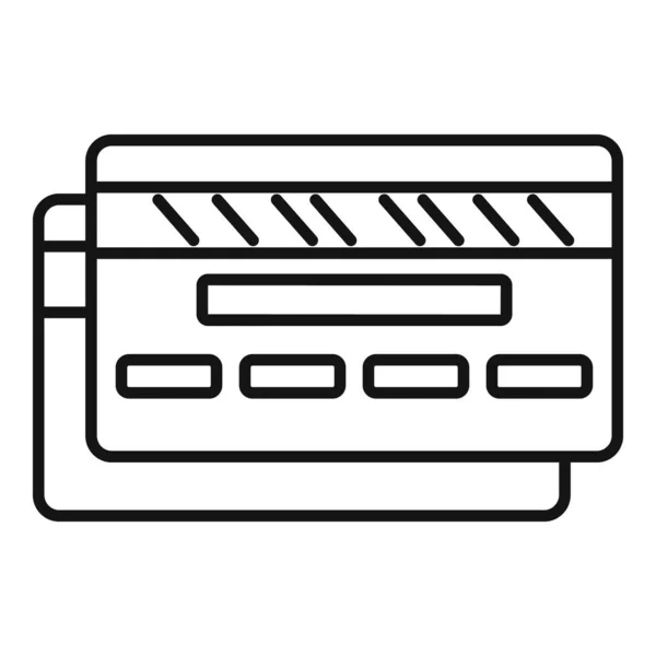 Room service icône de carte de crédit, style contour — Image vectorielle