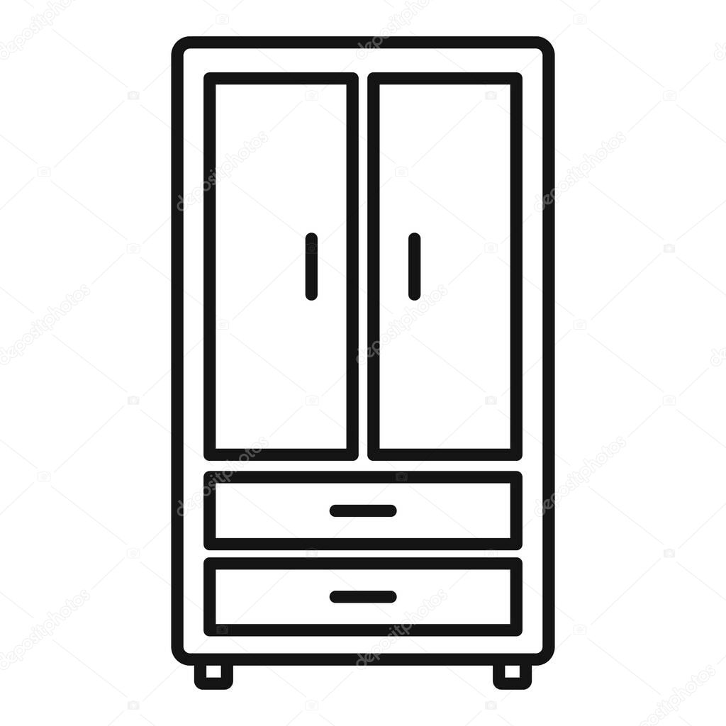 Room service wardrobe icon, outline style