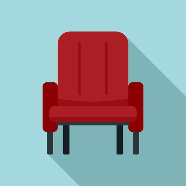 Fauteuil cinéma icône, style plat — Image vectorielle