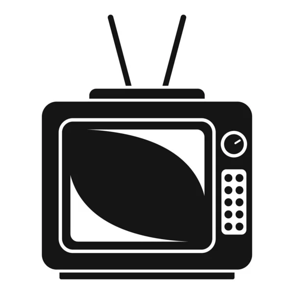 Antiguo icono del televisor, estilo simple — Archivo Imágenes Vectoriales