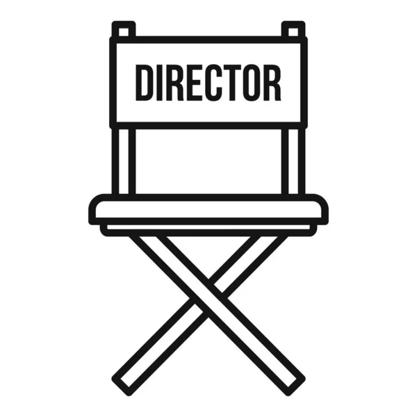 Színpadi rendező elnöke ikon, körvonalazott stílus — Stock Vector