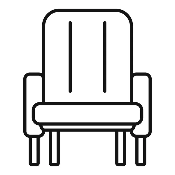 Fauteuil cinéma icône, style contour — Image vectorielle