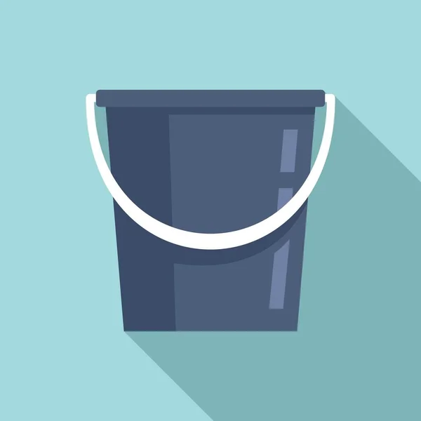 Cleaning plastic bucket icon, flat style — Stock Vector