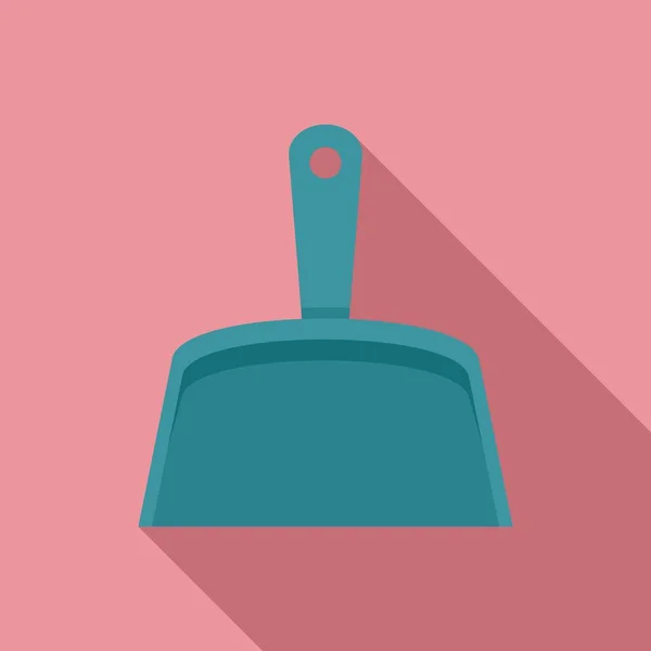 Limpieza icono de la cacerola de polvo, estilo plano — Vector de stock