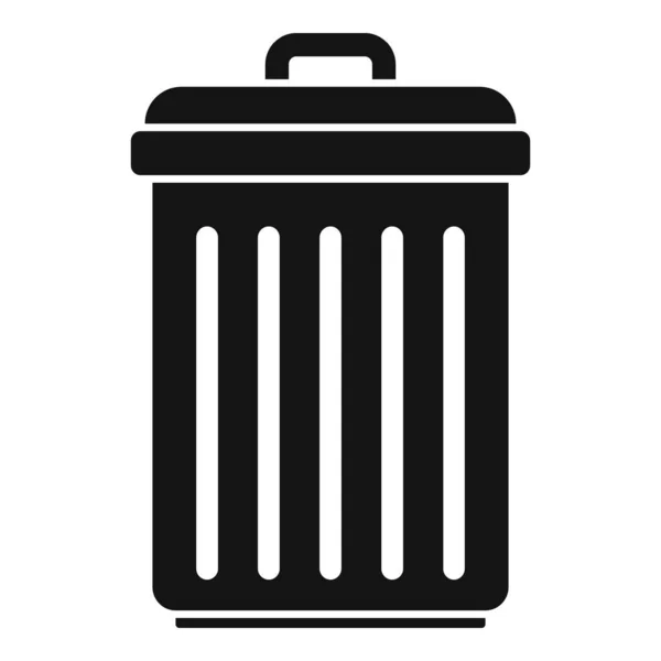 Garbage bin icon, simple style — Stock Vector